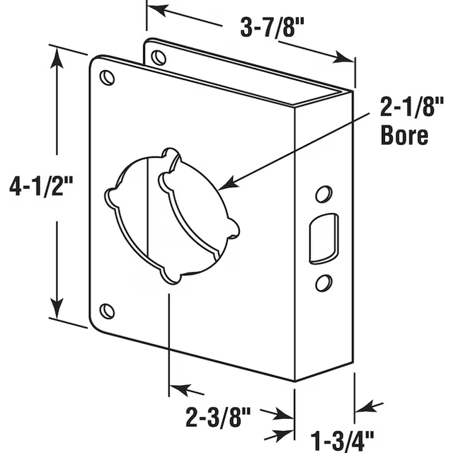 Gatehouse 3-7/8-in W x 4-1/2-in H Polished Door Reinforcer Reinforcing Mount