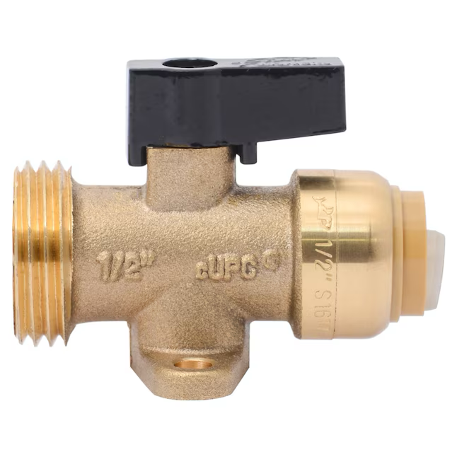 SharkBite 1/2-in Push-to-connect x 3/4-in Hose Thread Brass Quarter Turn Washing machine valve