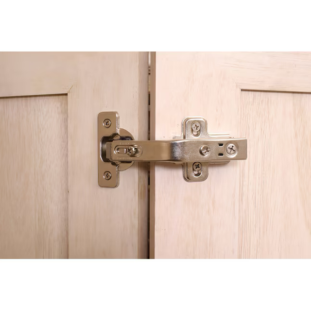 RELIABILT 55-Degree Full Overlay Concealed Self-closing Nickel Plated Cabinet Hinge, 1 Pair (2-Pieces)