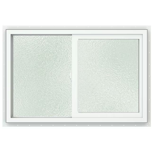 JELD-WEN V-2500 Jamba de 35-1/2 x 23-1/2 x 3 pulgadas Ventana corrediza blanca de vinilo operable a la izquierda Pantalla completa incluida