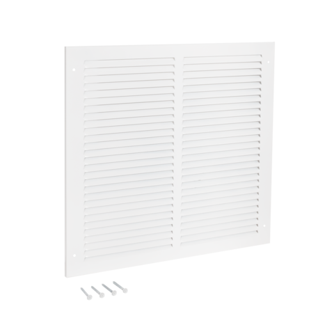 EZ-FLO Rejilla de aire de retorno de acero de 16 pulgadas x 16 pulgadas (tamaño de conducto), color blanco