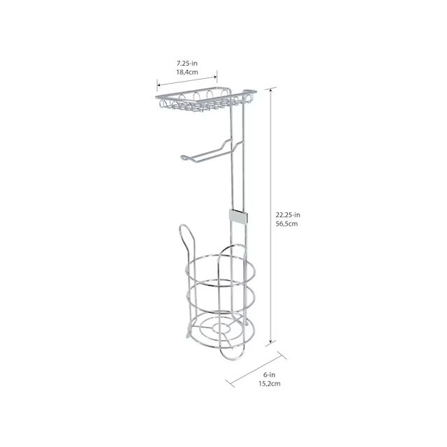 Style Selections Chrome Freestanding Single Post Toilet Paper Holder with Storage