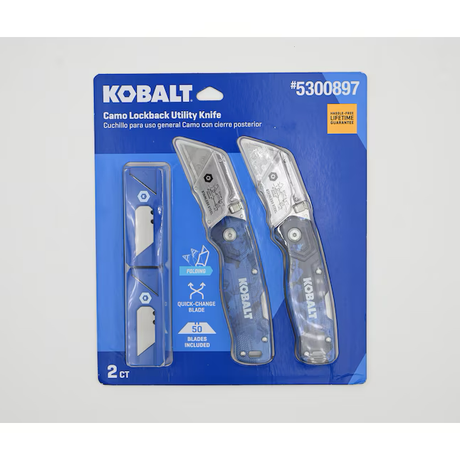 Kobalt Camo Lockback 3/4-in 50-Blade Folding Utility Knife