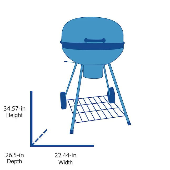 Mr. Bar-B-Q 22.17-in W Black/Porcelain Kettle Charcoal Grill