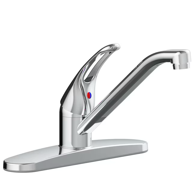 Project Source WAKEBRIDGE Polished Chrome Single Handle Kitchen Faucet (Deck Plate Included)