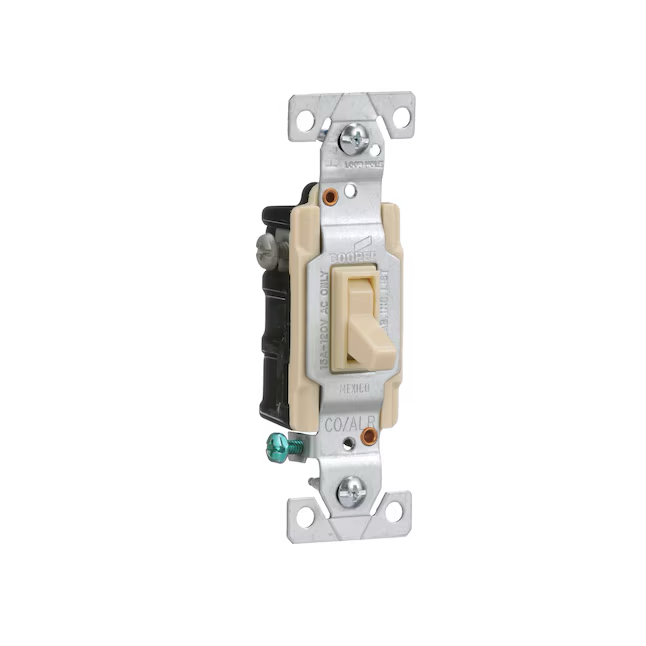 Eaton 15-Amp 3-Way Toggle Light Switch, Ivory