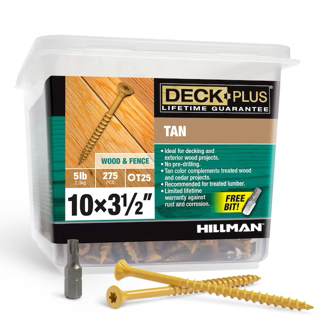 Deck Plus #10 x 3-1/2-in Wood To Wood Deck Screws (275-Per Box)