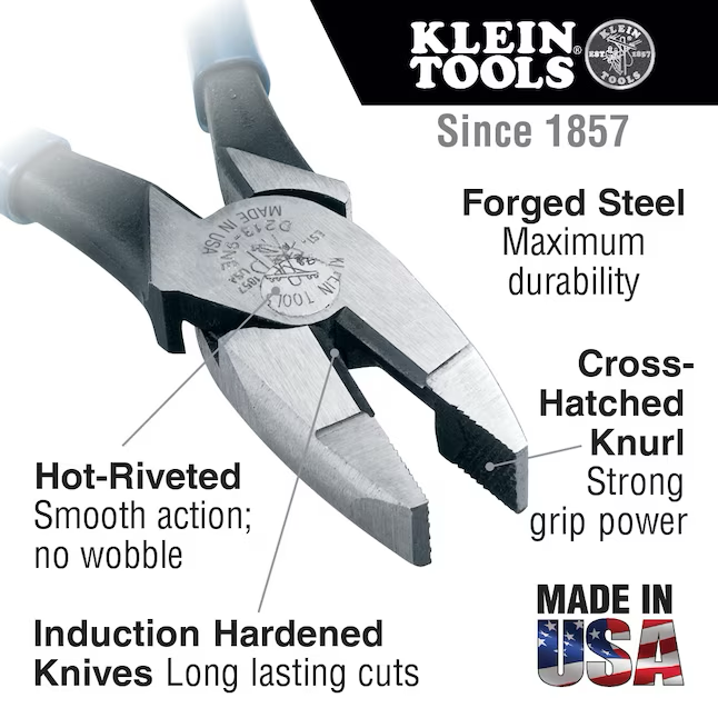 Klein Tools Pliers Tool Kit 9-in Electrical Lineman Pliers with Wire Cutter