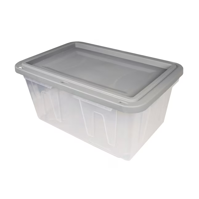 Project Source Small 15-Gallons (60-Quart) Clear Heavy Duty Tote with Standard Snap Lid