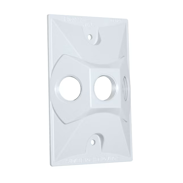 Sigma Engineered Solutions 1-Gang Rectangle White Metal Weatherproof Electrical Box Cover