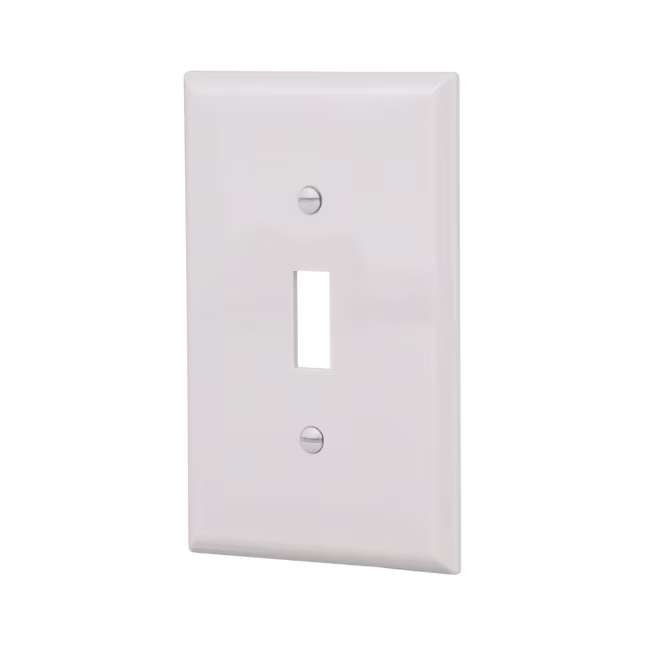 Eaton 1-Gang Midsize White Polycarbonate Indoor Toggle Wall Plate (10-Pack)