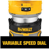 DEWALT XR 1/4-Zoll bürstenloser kabelloser Oberfräse mit variabler Geschwindigkeit und fester Drehzahl (Einzelgerät)