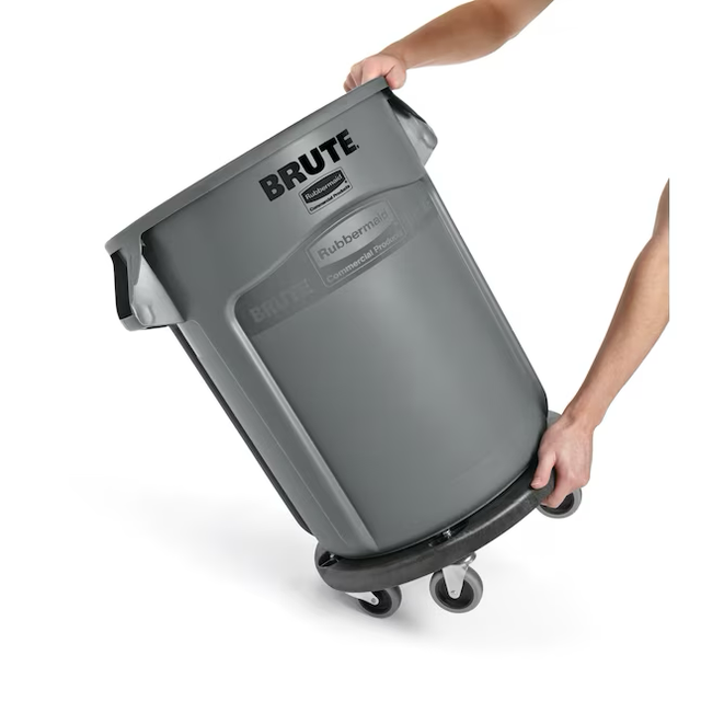 Rubbermaid Commercial Products BRUTE 32-Gallons Gray Plastic Trash Can with Lid