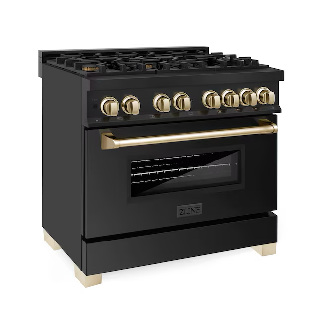 ZLINE  Professional 36-in Deep Recessed 6 Burners Convection Oven Freestanding Dual Fuel Range