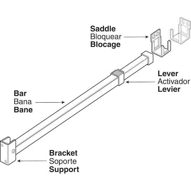 Barra de seguridad para puerta corrediza de aluminio ajustable RELIABILT de 28 a 48 pulgadas