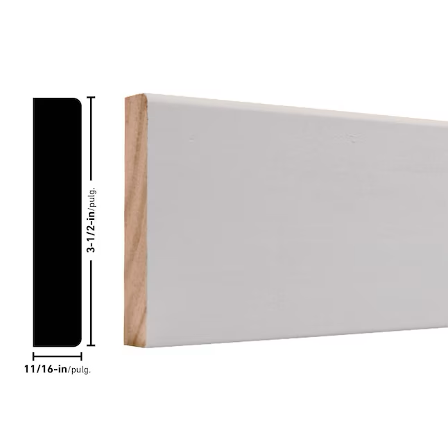 RELIABILT 11/16-in x 3-1/2-in x 8-ft Craftsman Primed 14 Baseboard Moulding