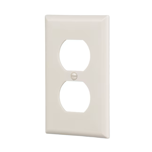 Eaton 1-Gang Standard Size Light Almond Plastic Indoor Duplex Wall Plate (10-Pack)