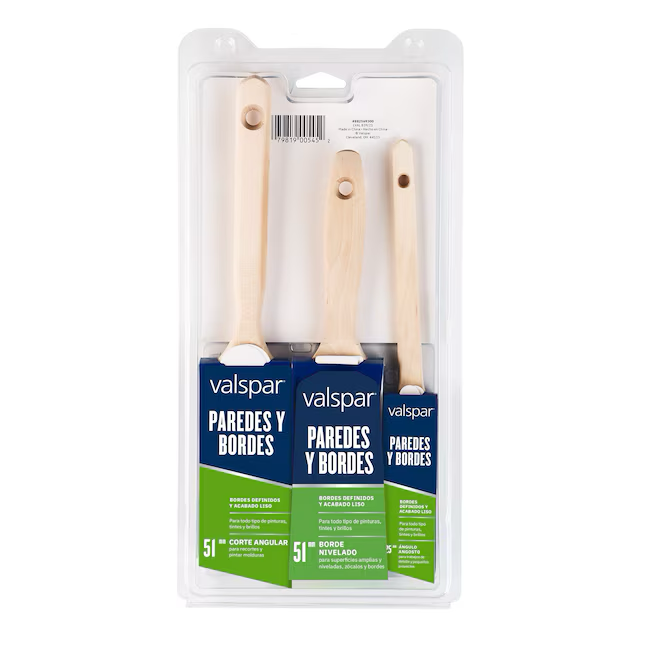 Valspar 3-Pack Multiple Sizes Reusable Polyester Flat and Angle Paint Brush (Brush Set)