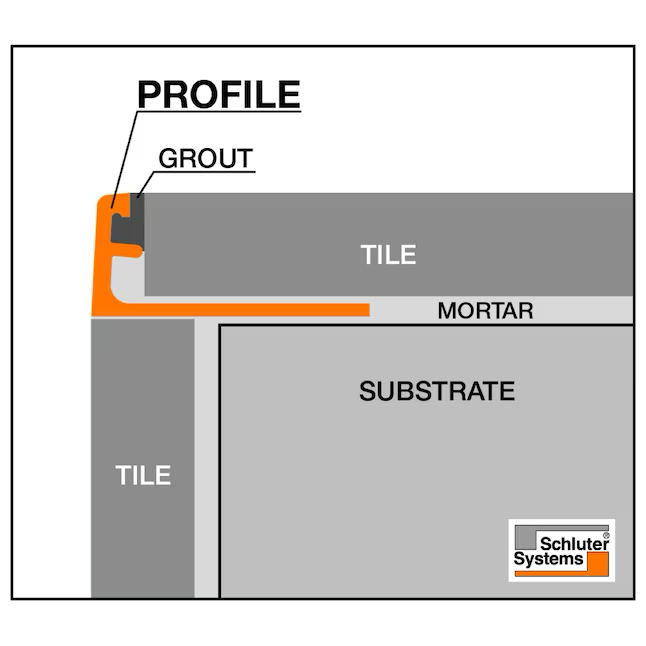 Schluter Systems Schiene 0.5-in W x 98.5-in L Satin Nickel Anodized Aluminum L-angle Tile Edge Trim