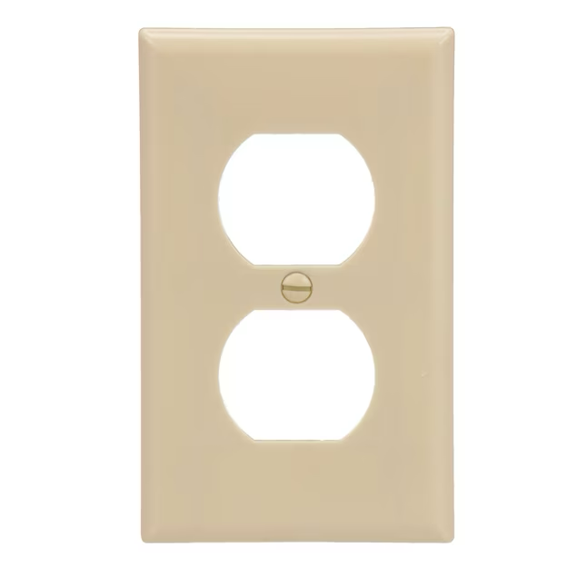 Eaton 1-Gang Standard Size Ivory Plastic Indoor Duplex Wall Plate