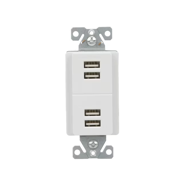 Eaton 15-Amp 120-volt Residential/Commercial Decorator FullUSB Dual Type A, White