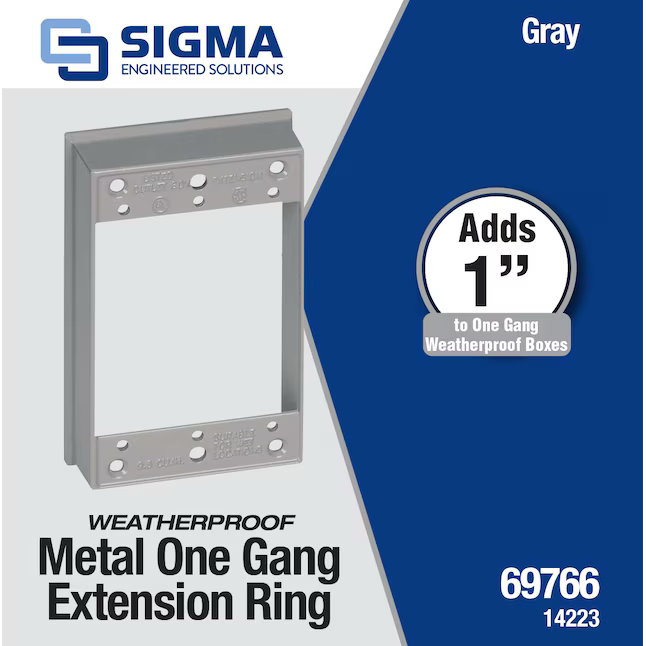 Sigma Engineered Solutions 1-Gang Metal Weatherproof New Work Box Extender Electrical Box