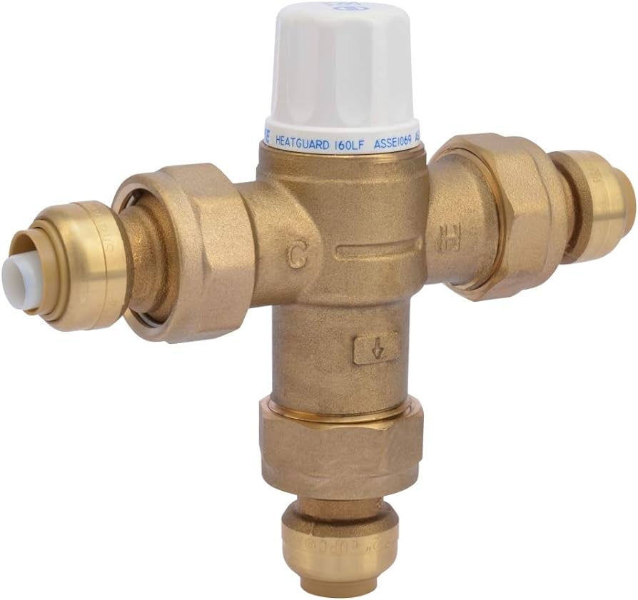 SharkBite 1/2 in. Push-to-Connect Brass Heat Guard 160 Thermostatic Mixing Valve