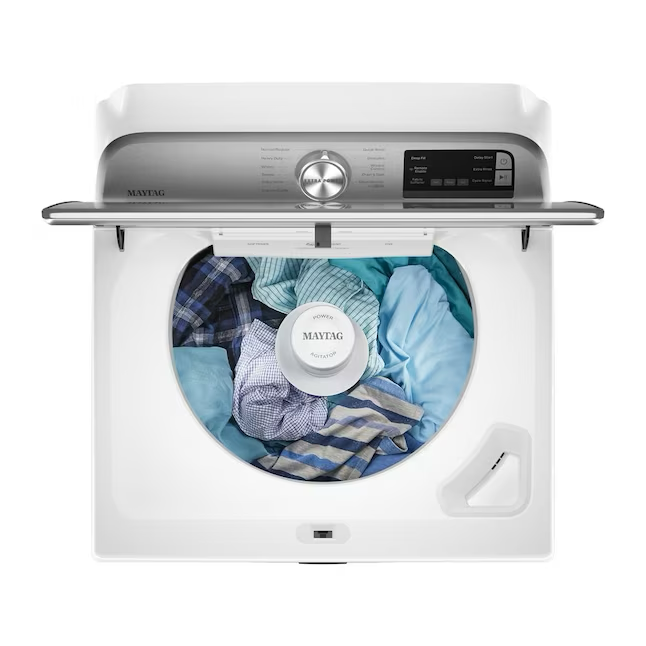 Maytag Smart Capable 4.7-cu ft High Efficiency Agitator Smart Top-Load Washer (White)