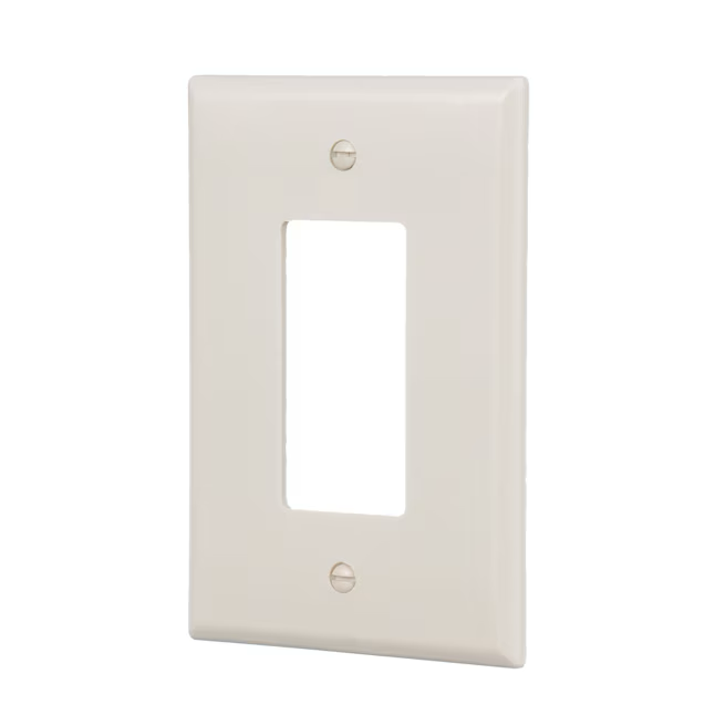 Eaton 1-Gang Jumbo Tamaño Luz Almendra Plástico Interior Decorador Placa de pared