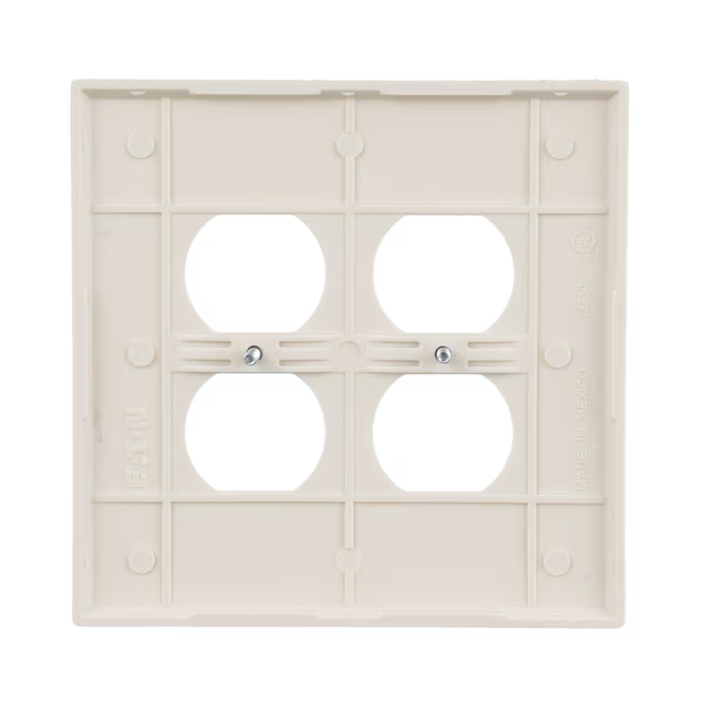 Eaton Placa de pared dúplex para interiores de plástico color almendra claro, tamaño jumbo, 2 unidades