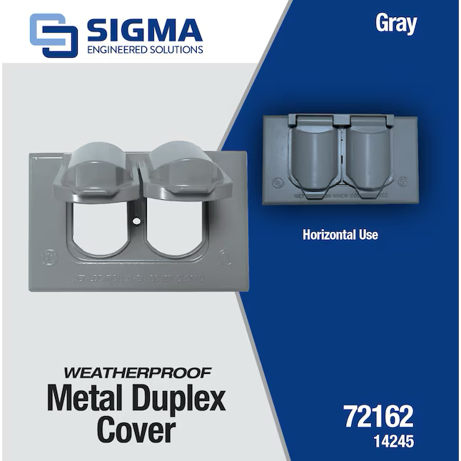 Sigma Engineered Solutions 1-Gang Rectangle Gray Metal Weatherproof Electrical Box Cover