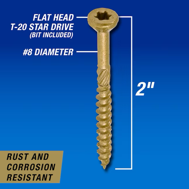 Power Pro #8 x 2-in Epoxy Exterior Wood Screws (125-Per Box)