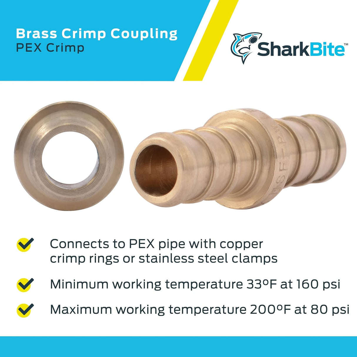 SharkBite 1-1/4 in. Brass Crimp Coupling