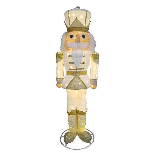 Holiday Living 6-ft White & Gold Nutcracker