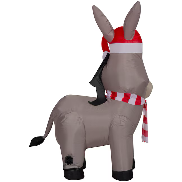 Holiday Living 4-ft LED Donkey with Santa Hat Christmas Inflatable