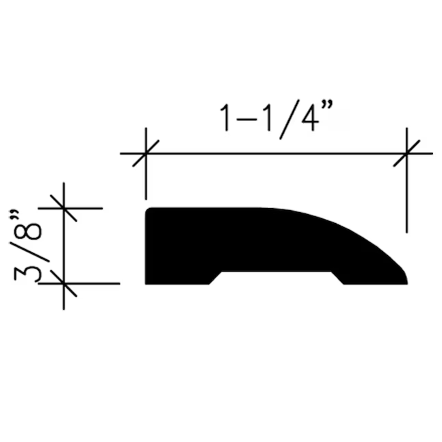 Inteplast Group Building Products Tope de poliestireno acabado de 3/8 pulgadas x 1-1/4 pulgadas x 7 pies