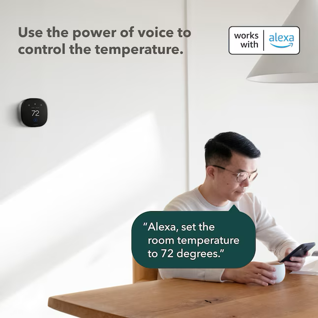 Termostato y sensor de ambiente ecobee Premium Black con compatibilidad Wi-Fi