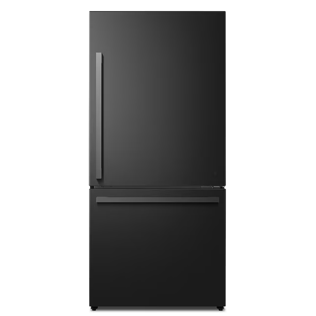 Hisense 17.2-cu ft Counter-depth Bottom-Freezer Refrigerator (Black Metallic Steel) ENERGY STAR