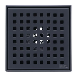 Oatey Vivante 4-in Matte Black Square Shower Drain with Square Pattern