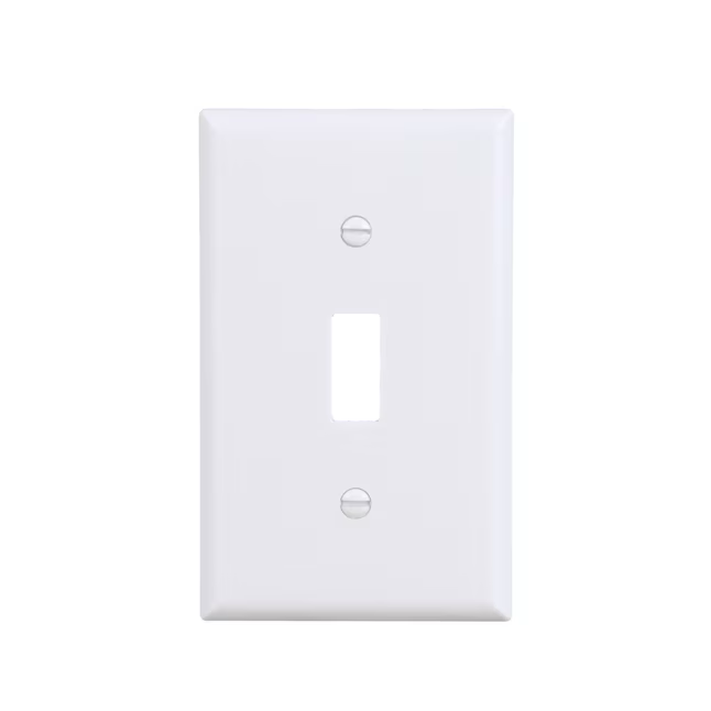 Eaton 1-Gang Standard Size White Plastic Indoor Toggle Wall Plate (10-Pack)