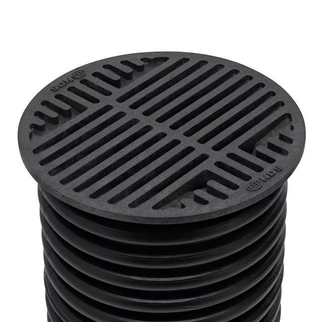 NDS 8 in. Round Drainage Grates for Pipes and Fittings 3-in L x 8-1/2-in W x 8-in dia Grate (Black)