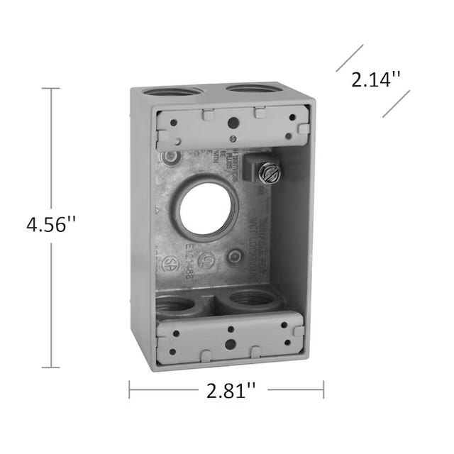 Hubbell Bell 1-Gang Aluminum Weatherproof New Work/Old Work Rectangular Electrical Box