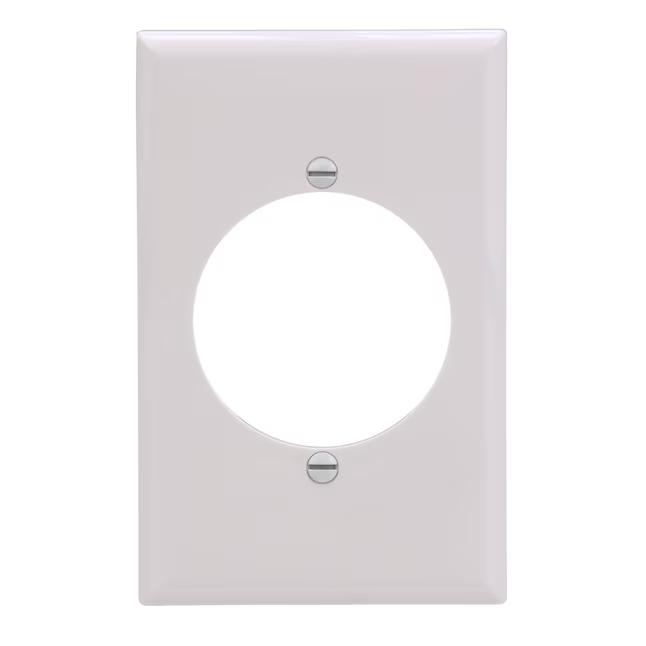 Eaton 1-Gang Midsize White Polycarbonate Indoor Round Wall Plate