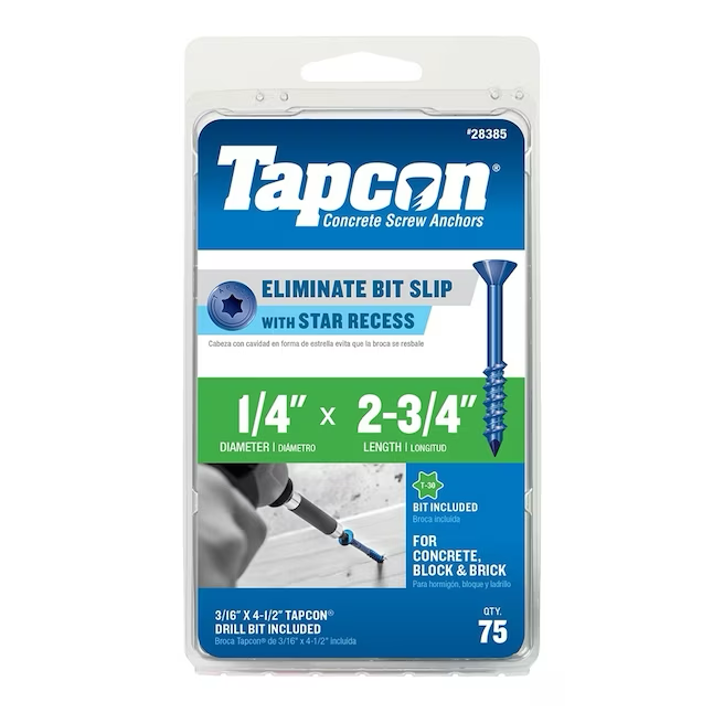 Tapcon 1/4-in x 2-3/4-in Concrete Anchors (75-Pack)