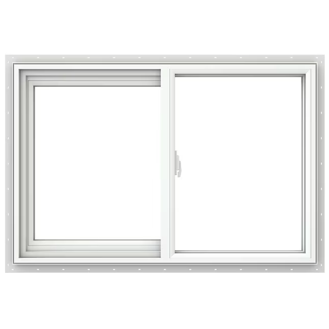 JELD-WEN V-2500 Jamba de 35-1/2 x 23-1/2 x 3 pulgadas Ventana corrediza blanca de vinilo operable a la izquierda Pantalla completa incluida