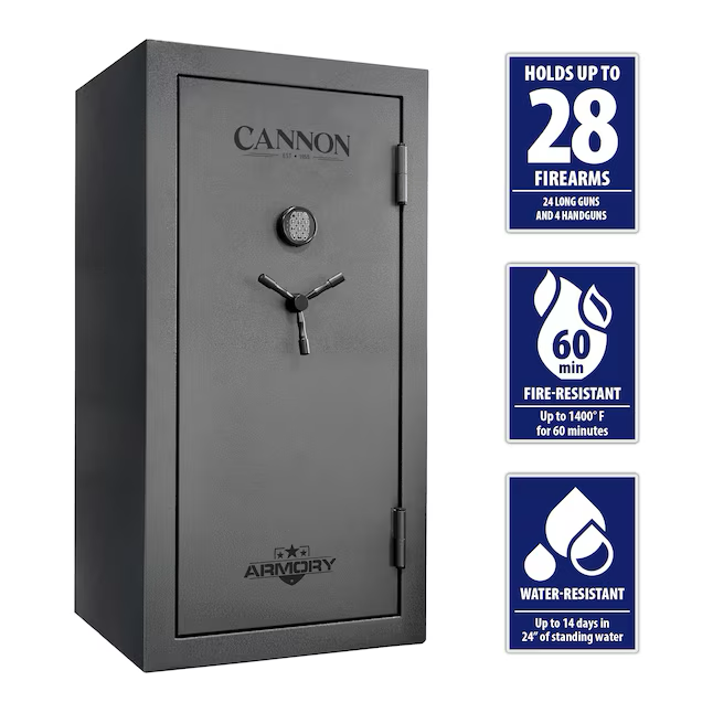 Cannon Armory 24-Gun Fireproof and Waterproof Electronic/Keypad Gun Safe