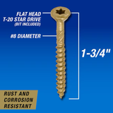 Power Pro #8 x 1-3/4-in Epoxy Exterior Wood Screws (525-Per Box)