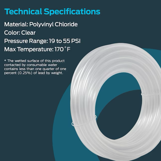 EZ-FLO 0.170-in ID x 10-ft PVC Clear Vinyl Tubing