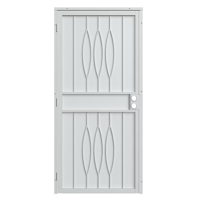 RELIABILT Luna 36-in x 81-in White Steel Surface Mount Security Door with White Screen