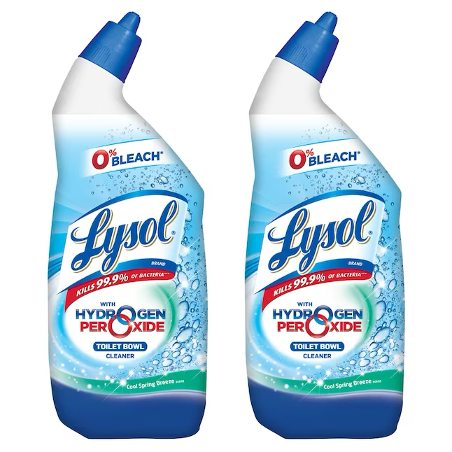 LYSOL Peróxido de hidrógeno, paquete de 2, 24 onzas, limpiador para inodoros Cool Spring Breeze